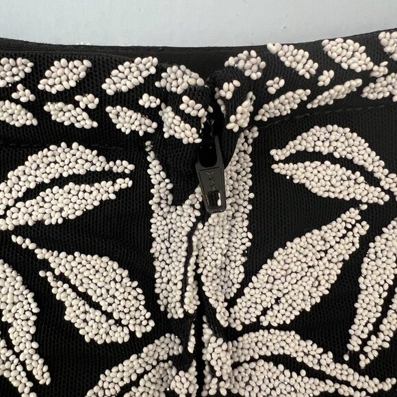 Vintage Tadashi Shoji Black Sleeveless Gown White Beaded Bodice Black Tie Prom - Picture 6 of 7